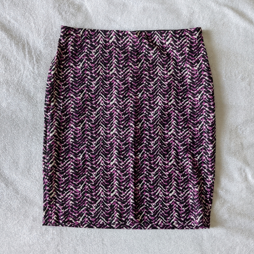 Ann Taylor Abstract Pattern Stretchy Pencil Skirt